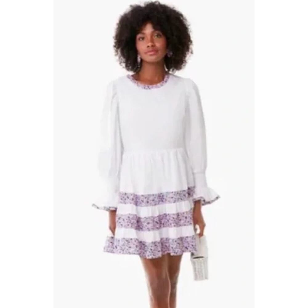 Tuckernuck Pomander place fran purple long sleeve tiered dress. Xsmall